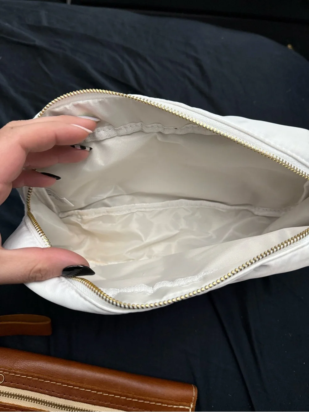Simply Southern White Cosmetic Pouch with Gold Glitter 'BRIDES MAID'